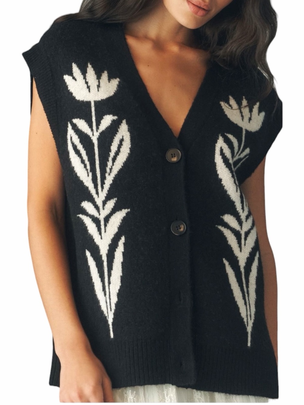 NEW ANTHROPOLOGIE Button Front Sweater Vest Size XS